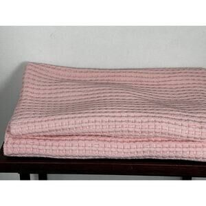 Soft Utopia 100% COTTON Waffle Weave Blanket for Twin/Twin XL Pink EUC 68x96